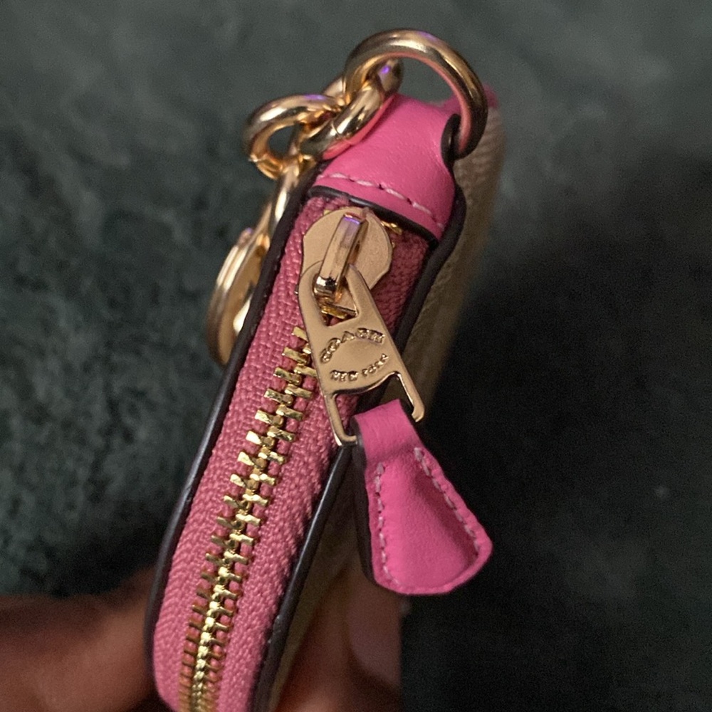 Coach Beige and Pink Coin Pouch - Picture 3 of 4